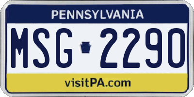 PA license plate MSG2290
