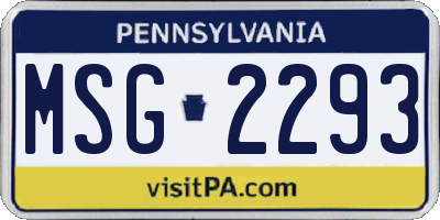 PA license plate MSG2293