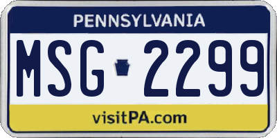 PA license plate MSG2299