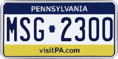 PA license plate MSG2300