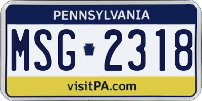 PA license plate MSG2318