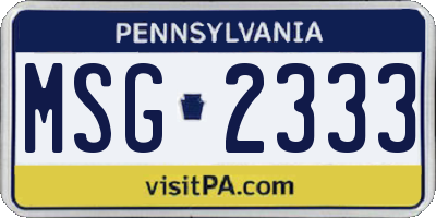 PA license plate MSG2333