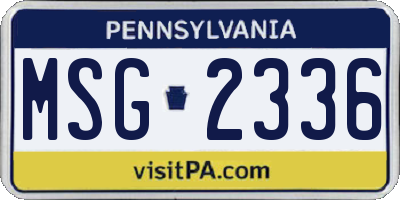 PA license plate MSG2336