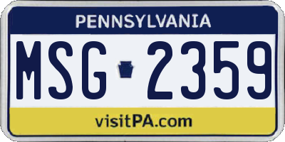 PA license plate MSG2359