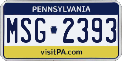PA license plate MSG2393