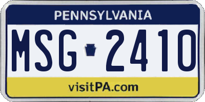 PA license plate MSG2410