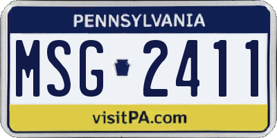 PA license plate MSG2411