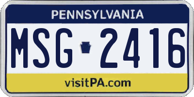 PA license plate MSG2416