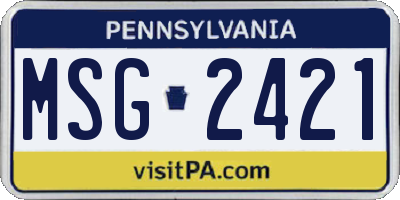 PA license plate MSG2421