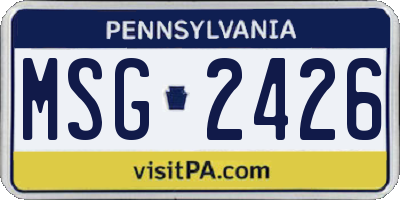 PA license plate MSG2426