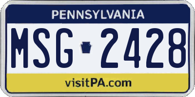 PA license plate MSG2428