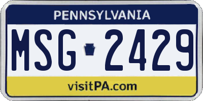 PA license plate MSG2429