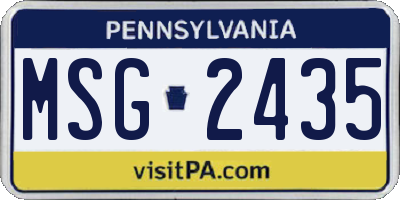PA license plate MSG2435