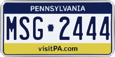 PA license plate MSG2444