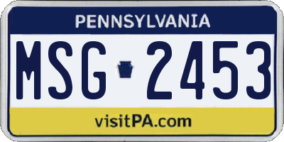 PA license plate MSG2453