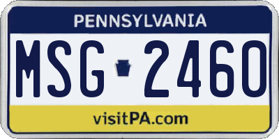 PA license plate MSG2460