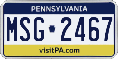 PA license plate MSG2467