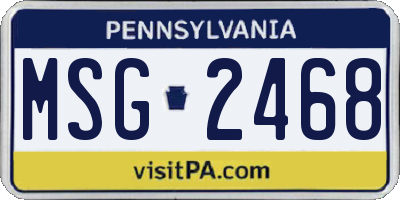 PA license plate MSG2468