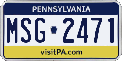 PA license plate MSG2471