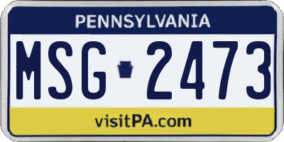 PA license plate MSG2473