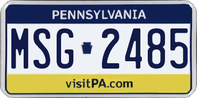 PA license plate MSG2485
