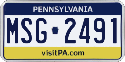 PA license plate MSG2491