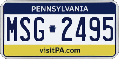 PA license plate MSG2495