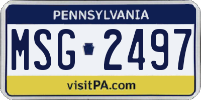 PA license plate MSG2497