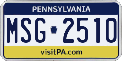 PA license plate MSG2510