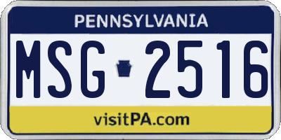PA license plate MSG2516