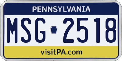 PA license plate MSG2518