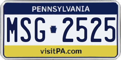 PA license plate MSG2525