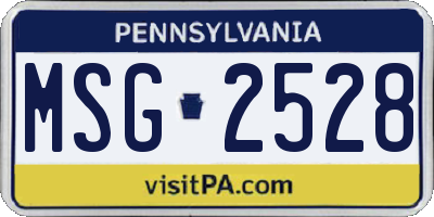 PA license plate MSG2528