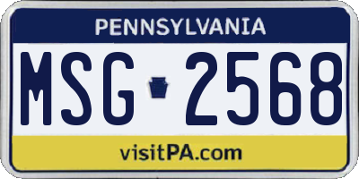 PA license plate MSG2568