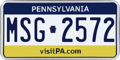 PA license plate MSG2572