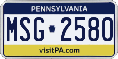 PA license plate MSG2580