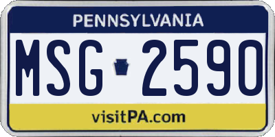 PA license plate MSG2590