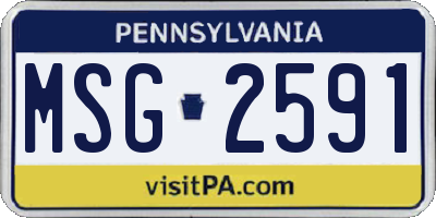 PA license plate MSG2591