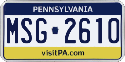 PA license plate MSG2610