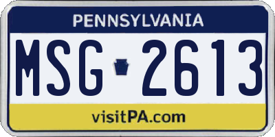 PA license plate MSG2613