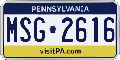 PA license plate MSG2616