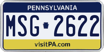 PA license plate MSG2622