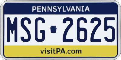 PA license plate MSG2625