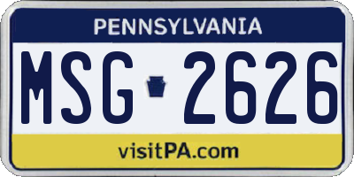 PA license plate MSG2626
