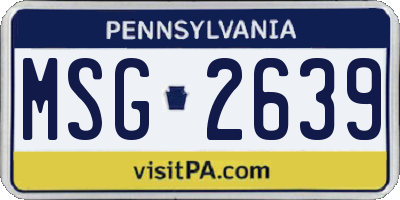 PA license plate MSG2639