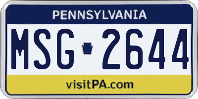 PA license plate MSG2644