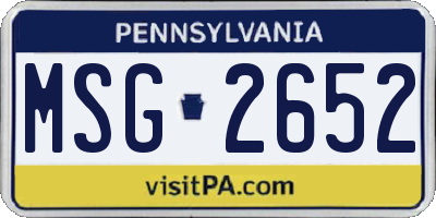 PA license plate MSG2652