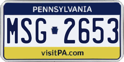 PA license plate MSG2653