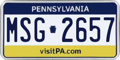 PA license plate MSG2657