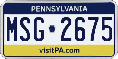 PA license plate MSG2675